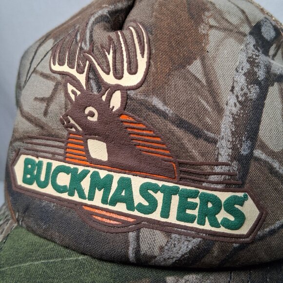 Vintage Buckmasters Cap Hat Tree Camo Camouflage Deer Hunting Hunt Mesh USA - Picture 4 of 11